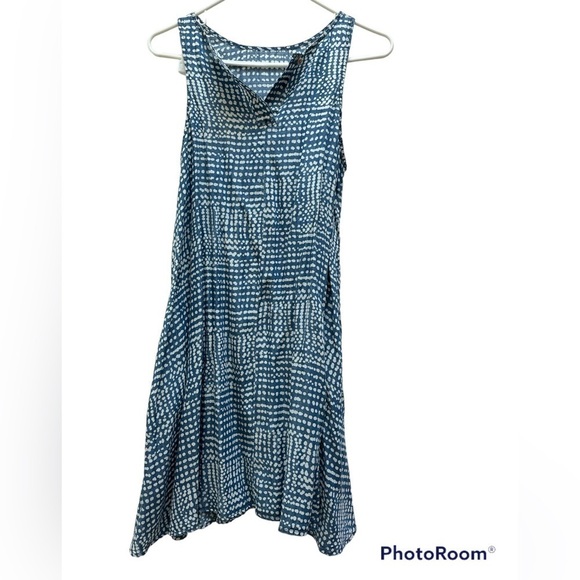 NWT Saks Fifth Avenue Flouncy Sleeveless Sun Dress Blue with White Dots - Picture 2 of 12